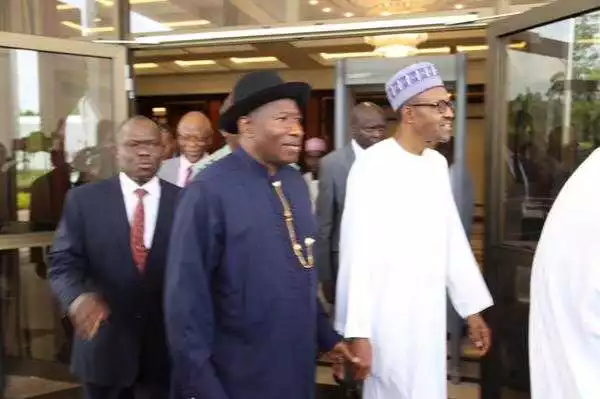 JUST IN! Goodluck Jonathan Meets With Buhari In Aso Rock